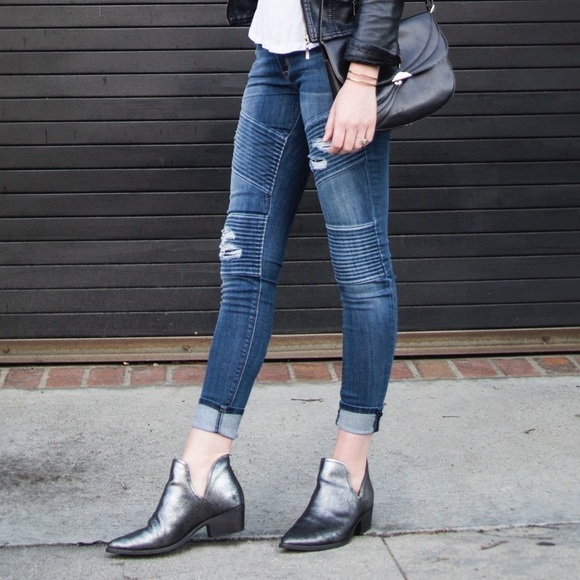 Hudson Brooklyn Moto Super Skinny Jeans Size 26 Walk of Fame - Picture 1 of 17